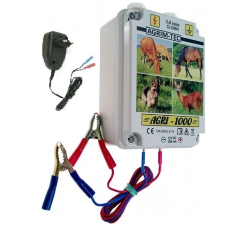 Pastuch elektryczny polski elektryzator uniwersalny z zasilaczem Agri-1000 12V/230V - Cavalo